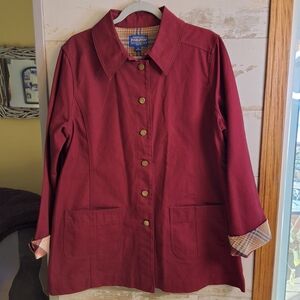 Womans Pendleton Burgundy Jacket with Plaid Interior XL